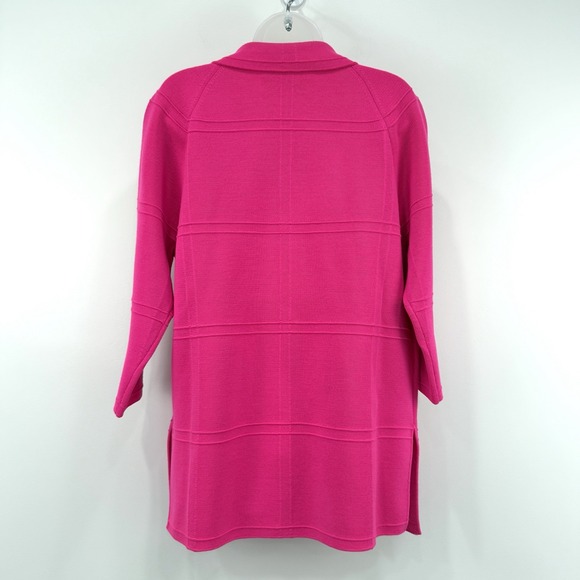 Imperial Imports Blazer Womens 20 Hot‎ Pink VTG 100% Wool Double Breasted Knit - Picture 9 of 11